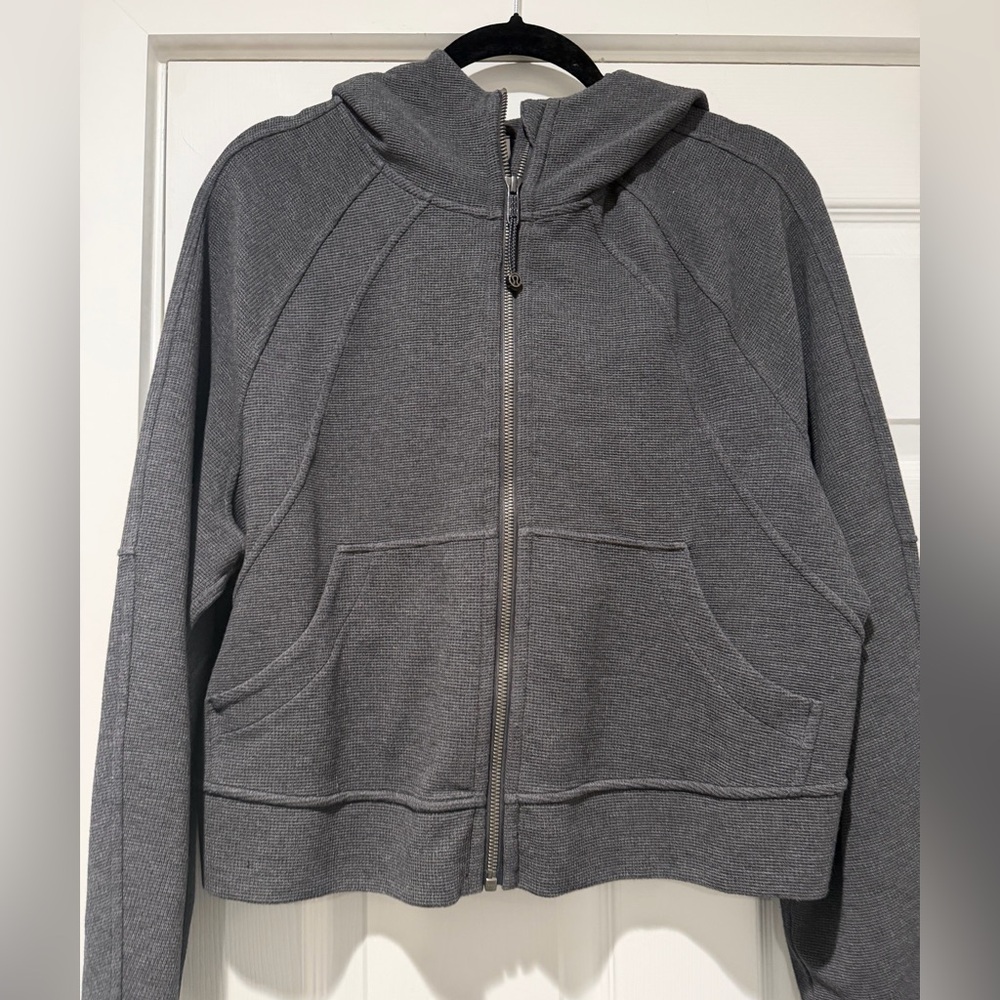 Auth.✅ Lululemon Scuba Waffle Full Zip Hoodie in “Graphite Grey” Size M/L🩶 - Picture 2 of 10